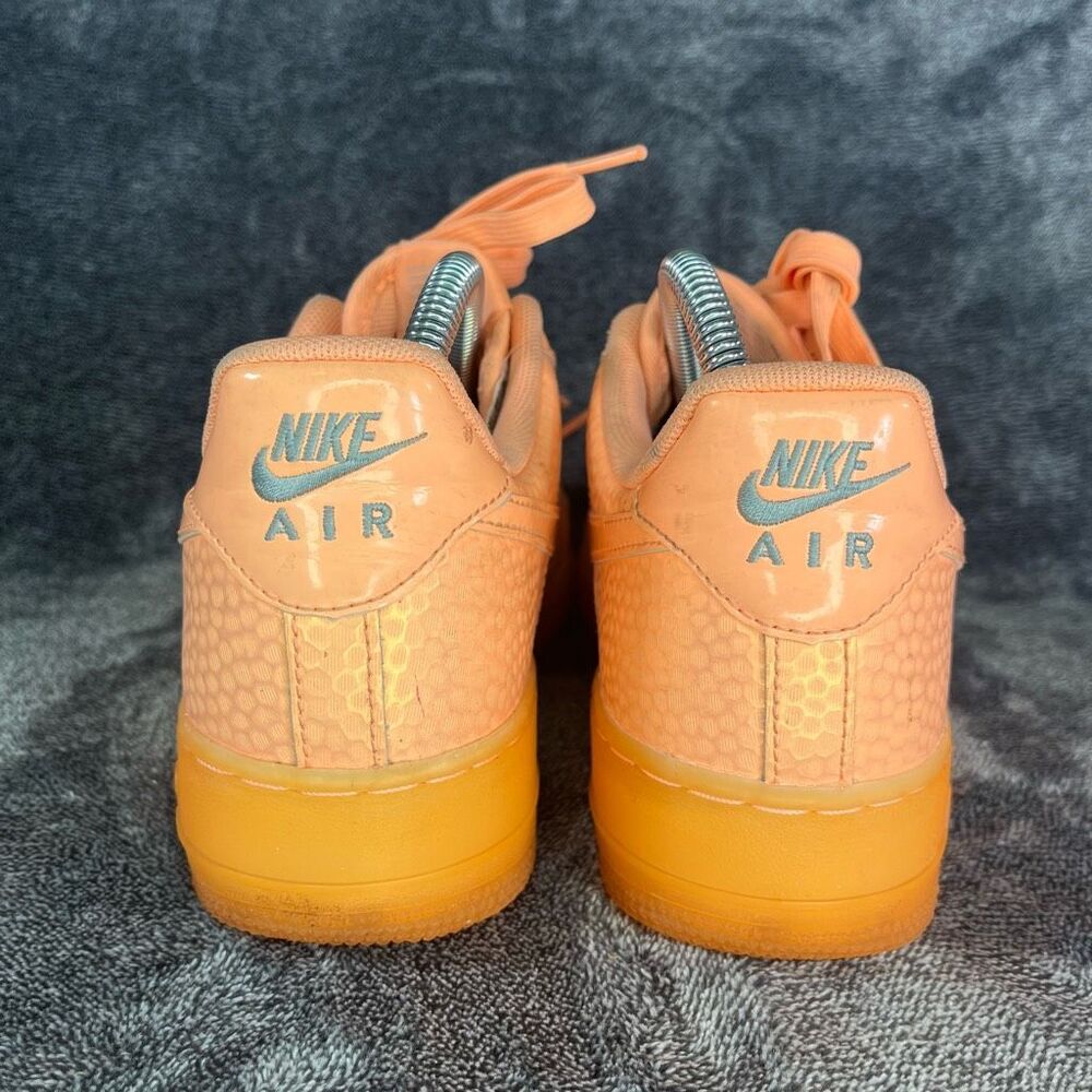 Nike Air Force 1 Low Women’s 8.5 – Orange/Peach Glow Textured Leather - Picture 4 of 8
